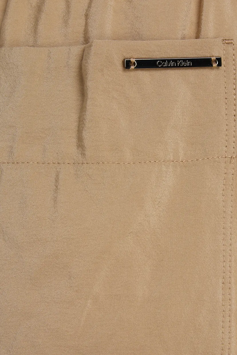 Женские бежевые брюки TEXTURED WIDE LEG PANTS 3