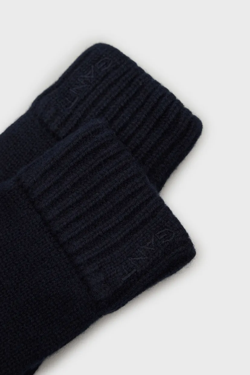Женские темно-синие шерстяные перчатки WOOL KNITTED GLOVES 3