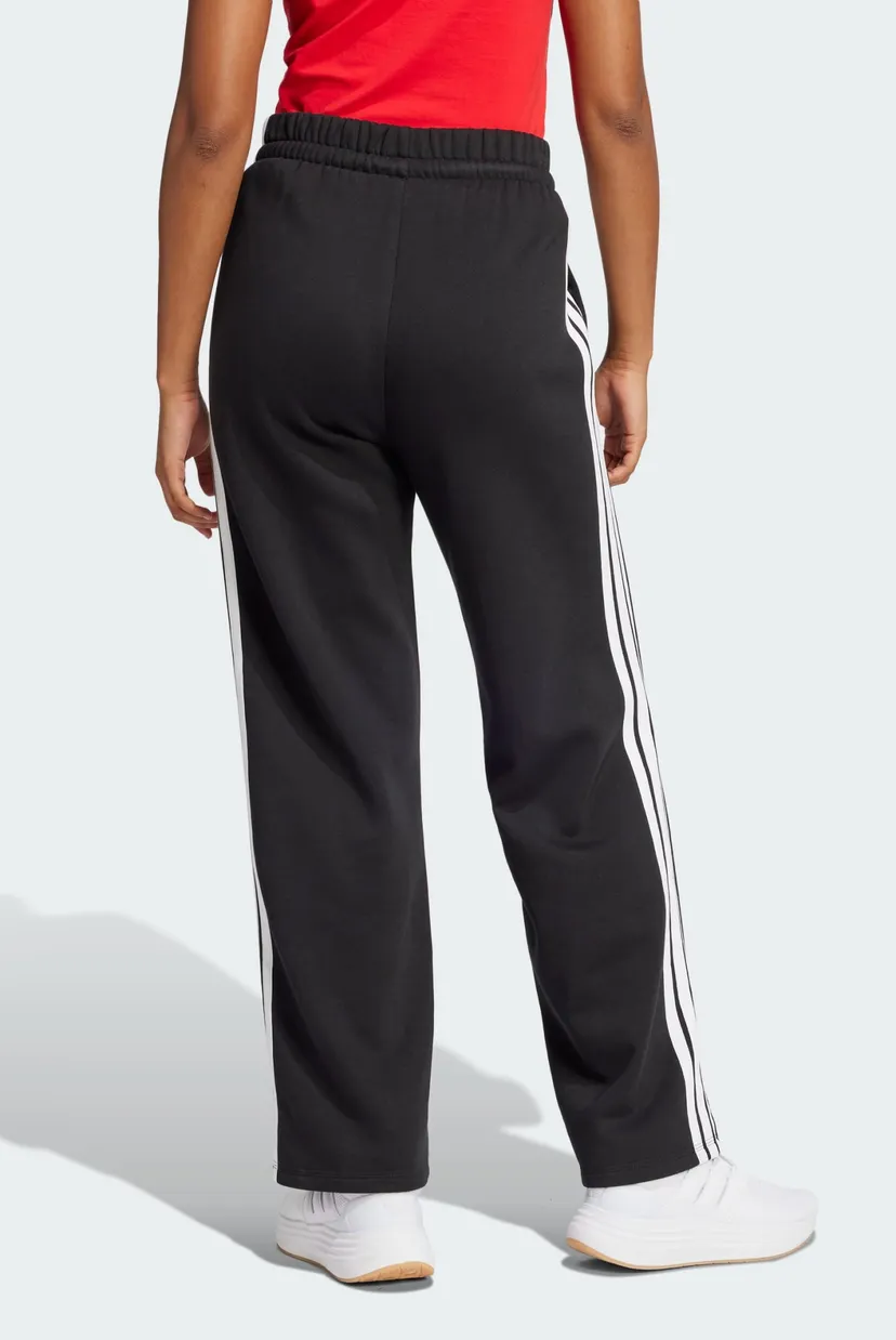 Женские черные спортивные брюки Essentials 3-Stripes Open-Hem French Terry Joggers 3