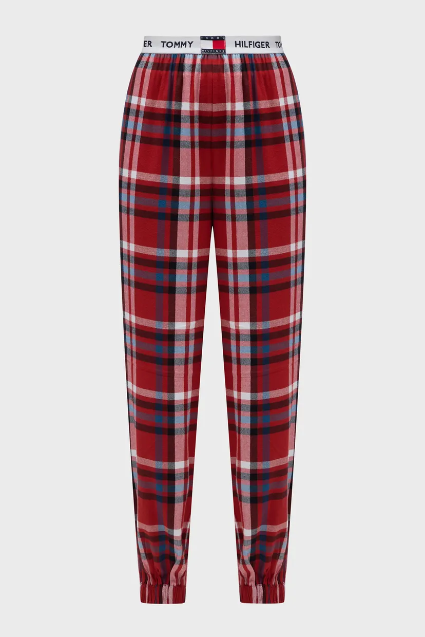 Жіночі червоні картаті брюки FLANNEL CUFFED PANT 5