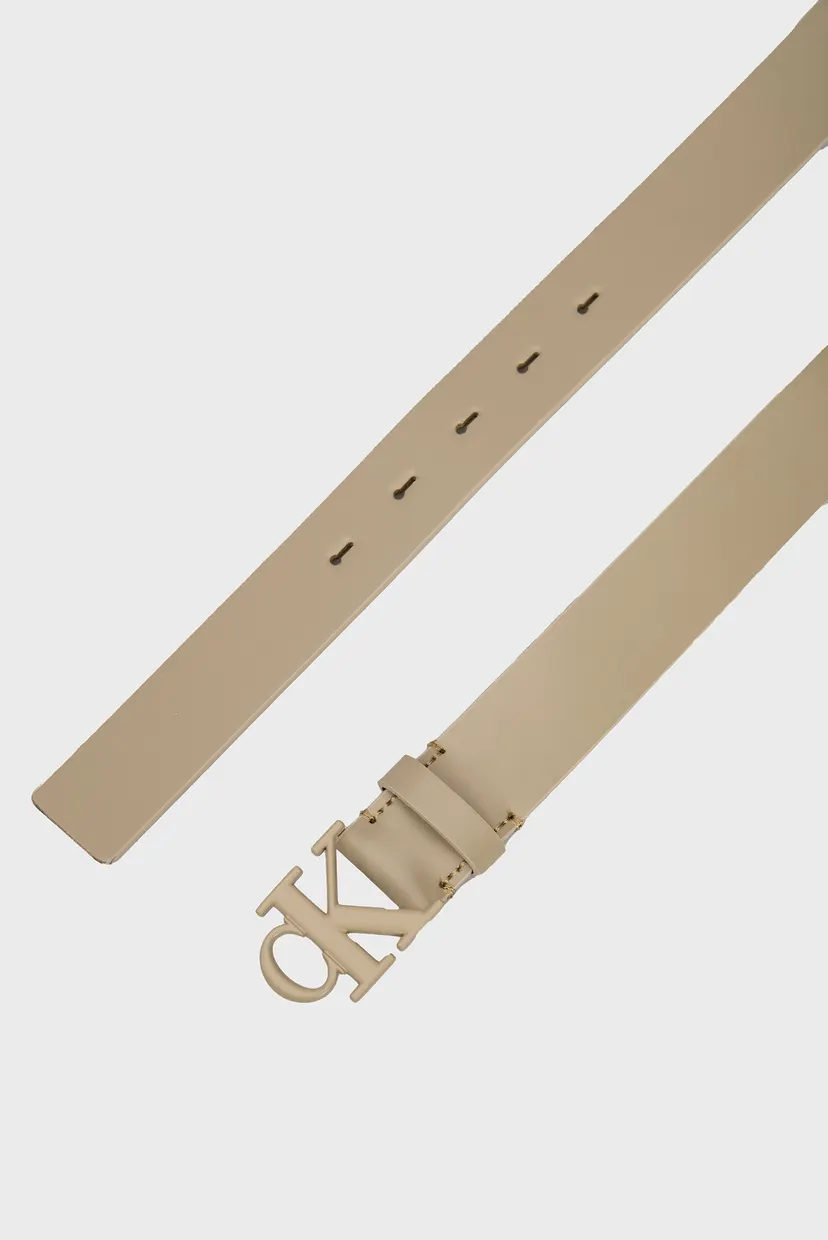 Женский бежевый кожаный ремень MONOGRAM TONAL PLAQUE BELT 30MM 3