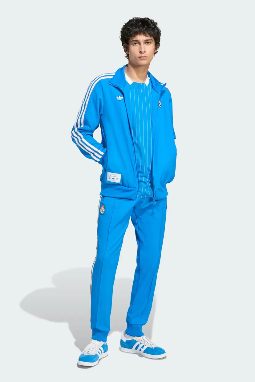 Мужская синяя спортивная кофта Real Madrid Terrace Icons adidas