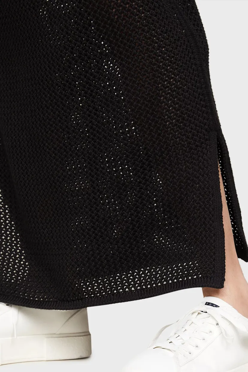 Женская черная юбка TJW  OPEN STITCH MAXI 4