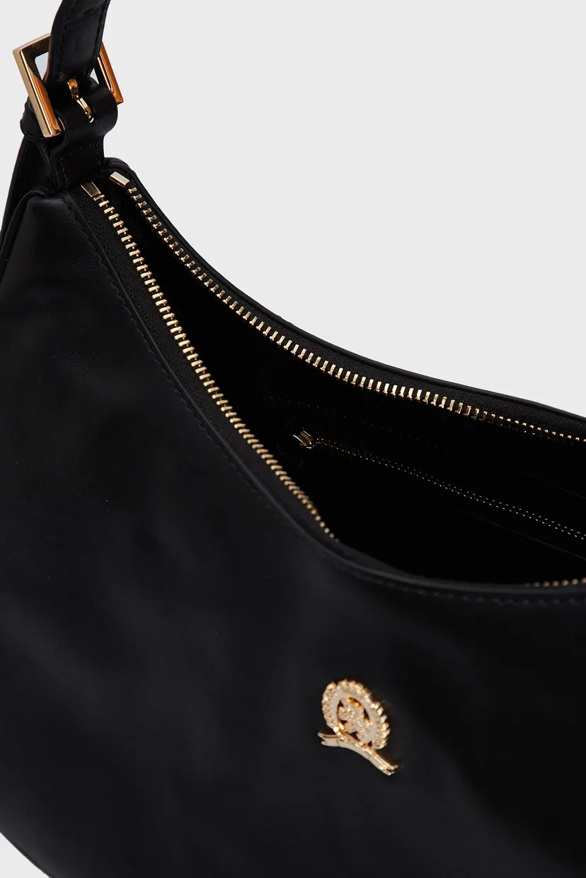 Женская черная кожаная сумка CREST LEATHER HOBO 6