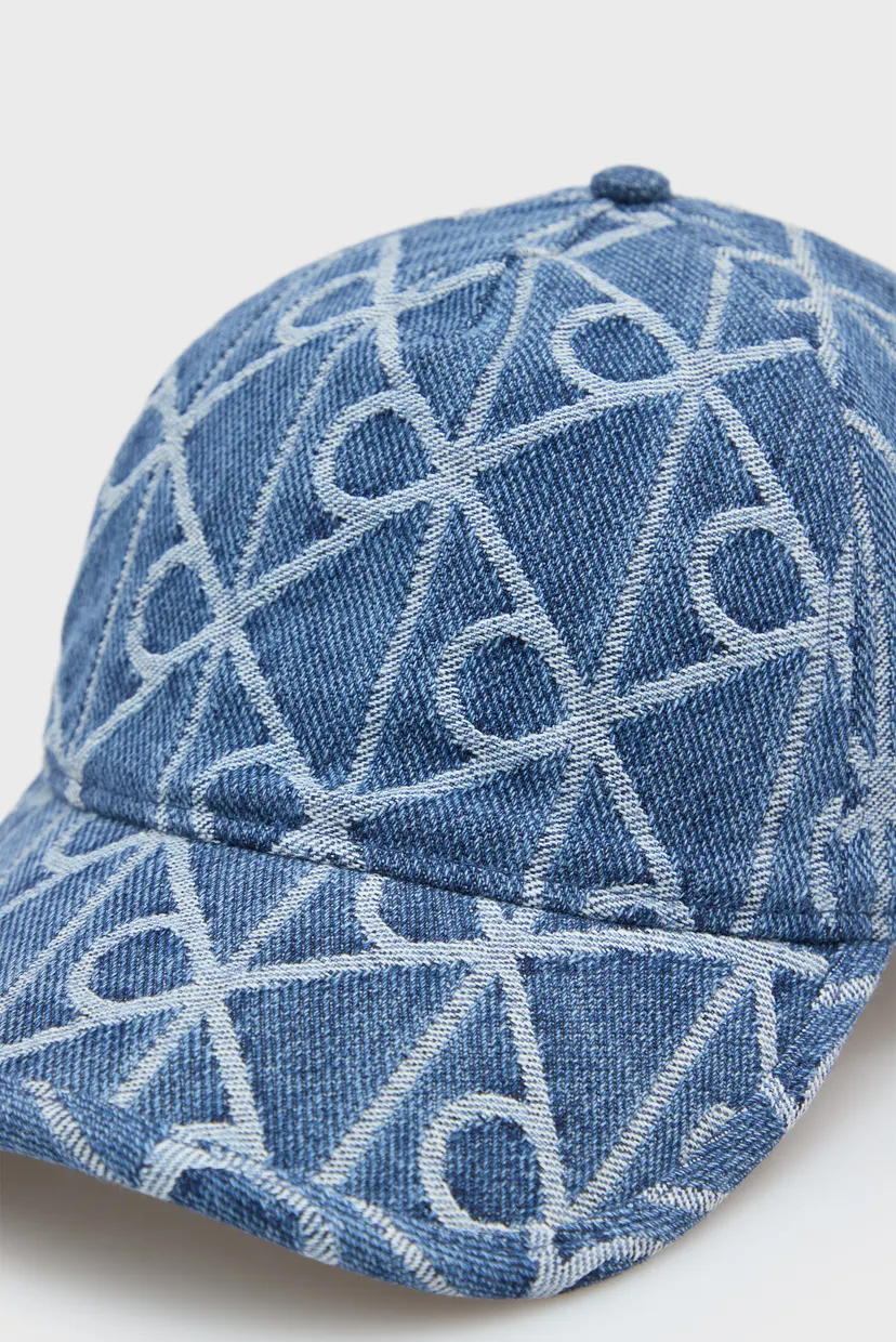 Жіноча синя джинсова кепка з візерунком AOP JACQUARD DENIM BB CAP 3