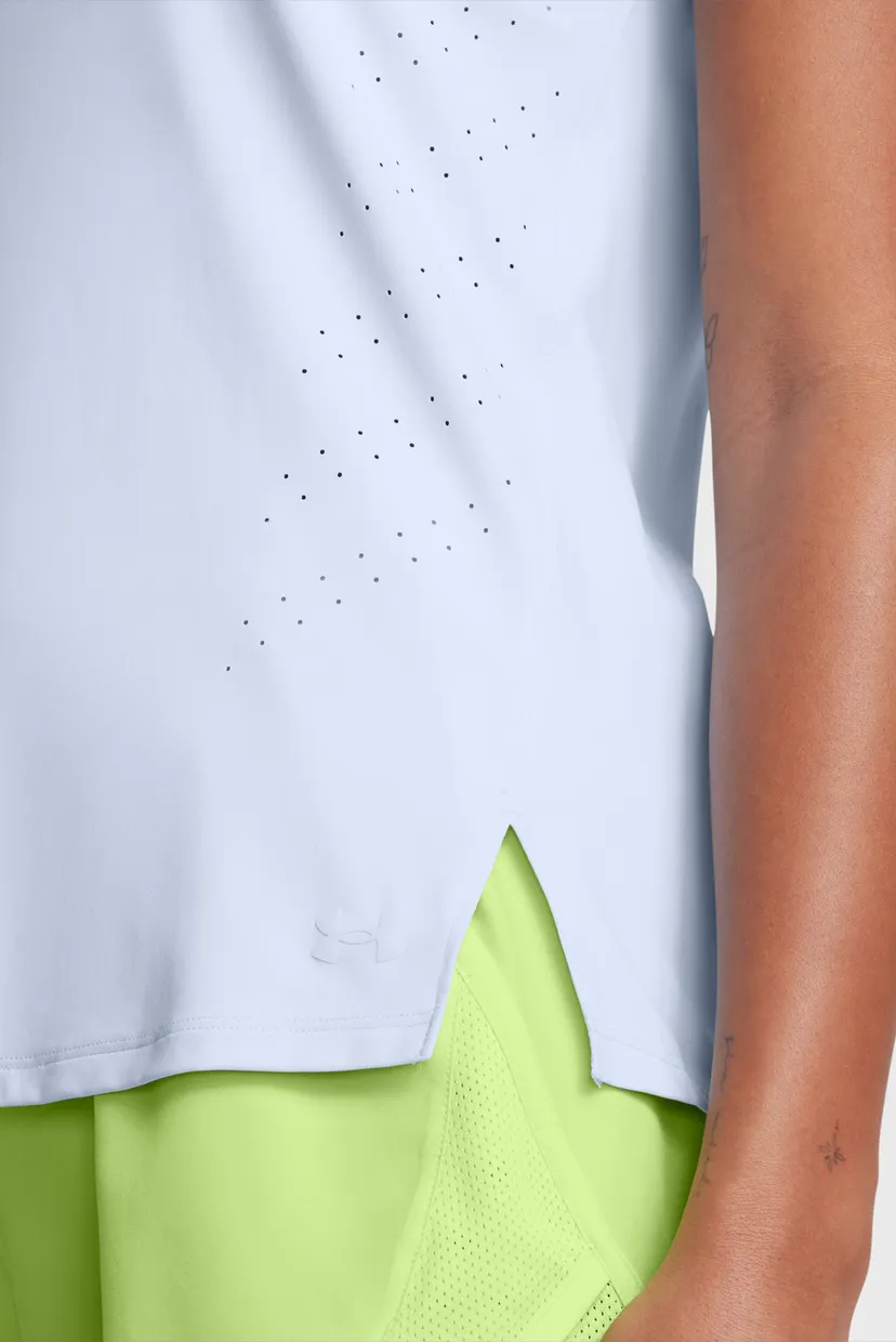 Жіноча блакитна футболка UA Launch Elite Shortsleeve 3