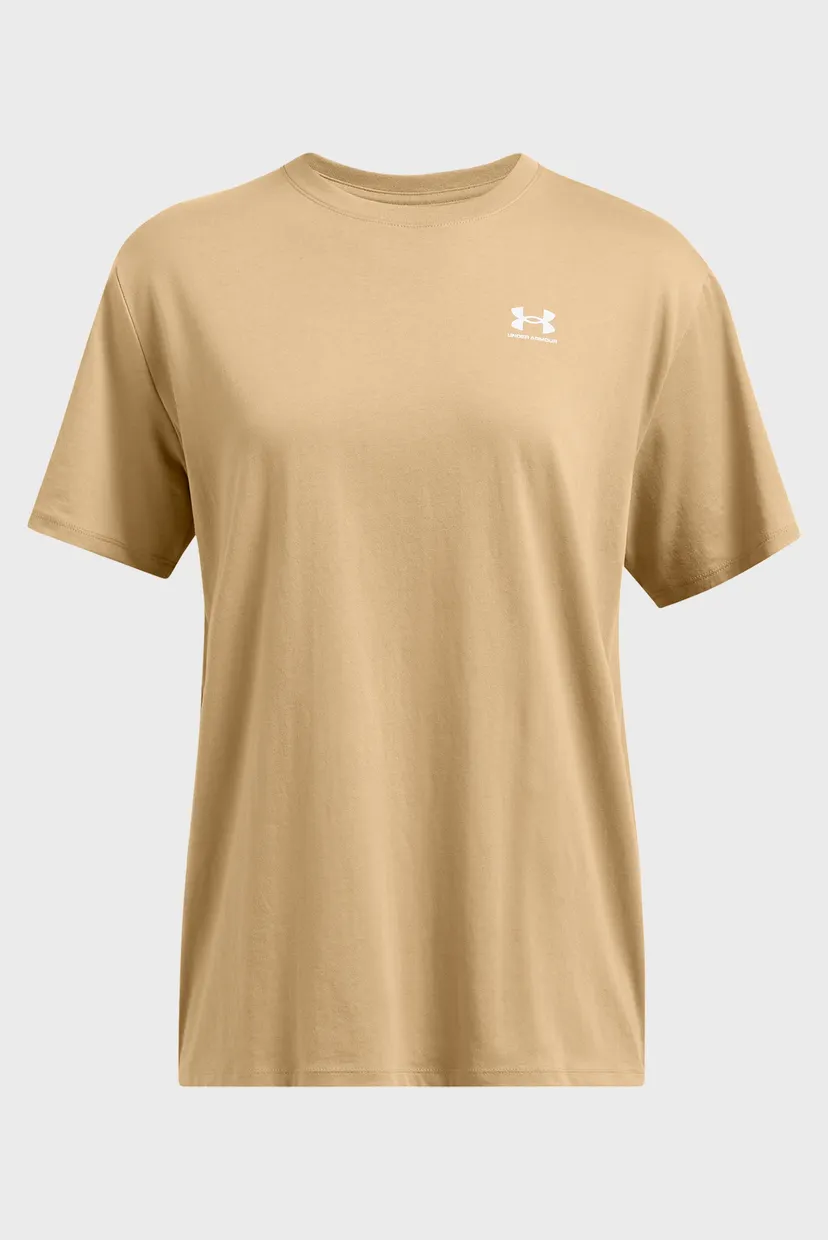 Жіноча бежева футболка UA W BFOS LOGO TEE SS 3