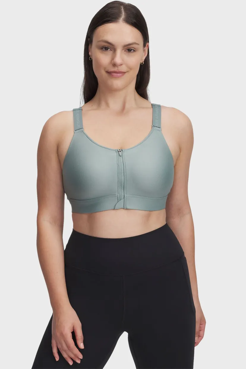 Женский мятный топ UA Infinity High Zip 2.0 Bra 3