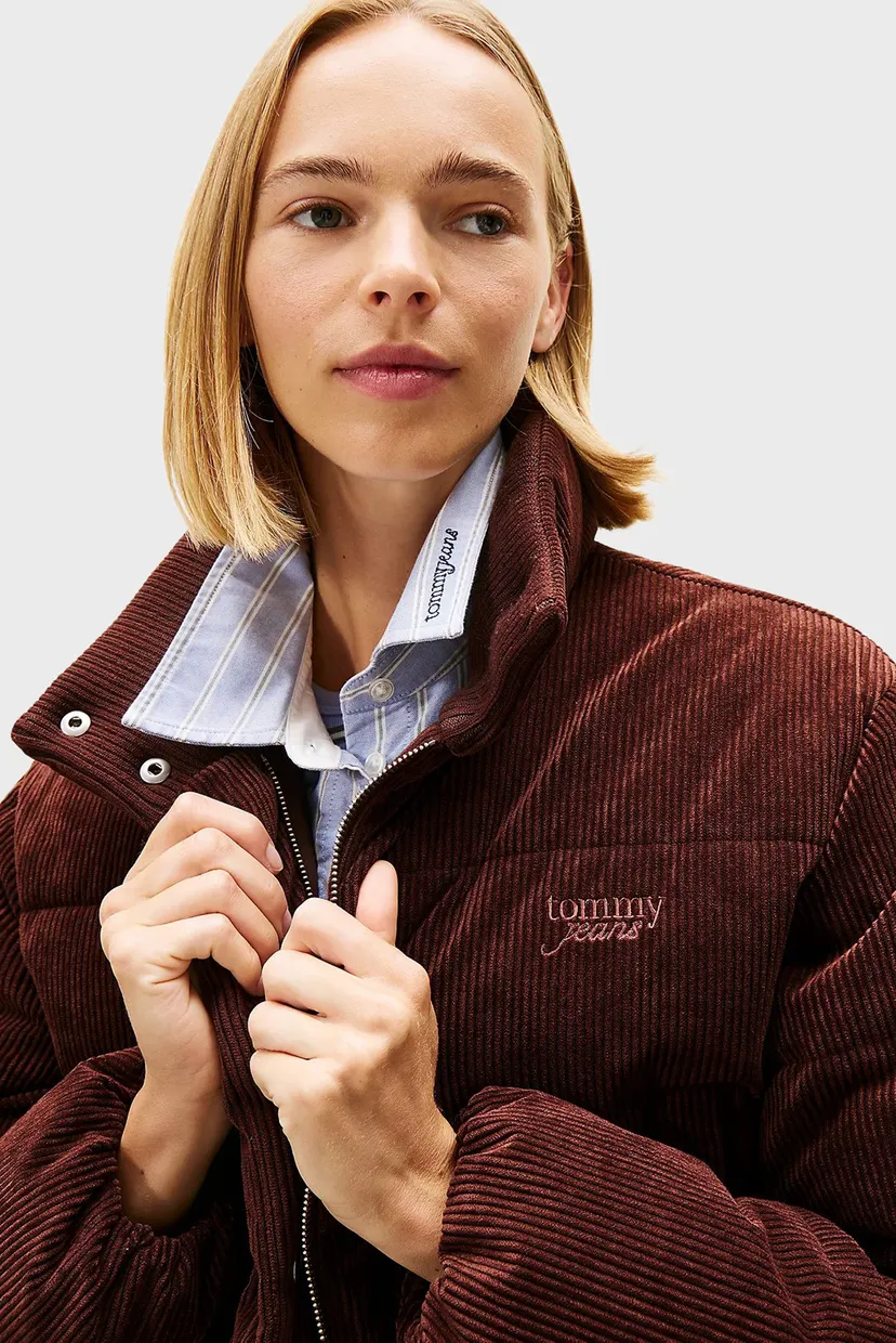 Жіноча коричнева вельветова куртка PUFFER 4