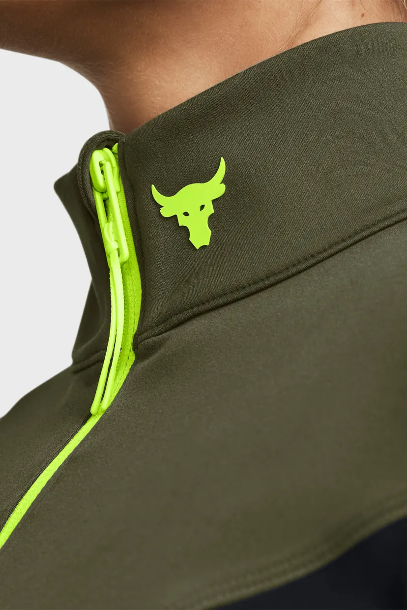 Жіноча оливкова спортивна кофта Pjt Rck LetsGo Crop FZ 4