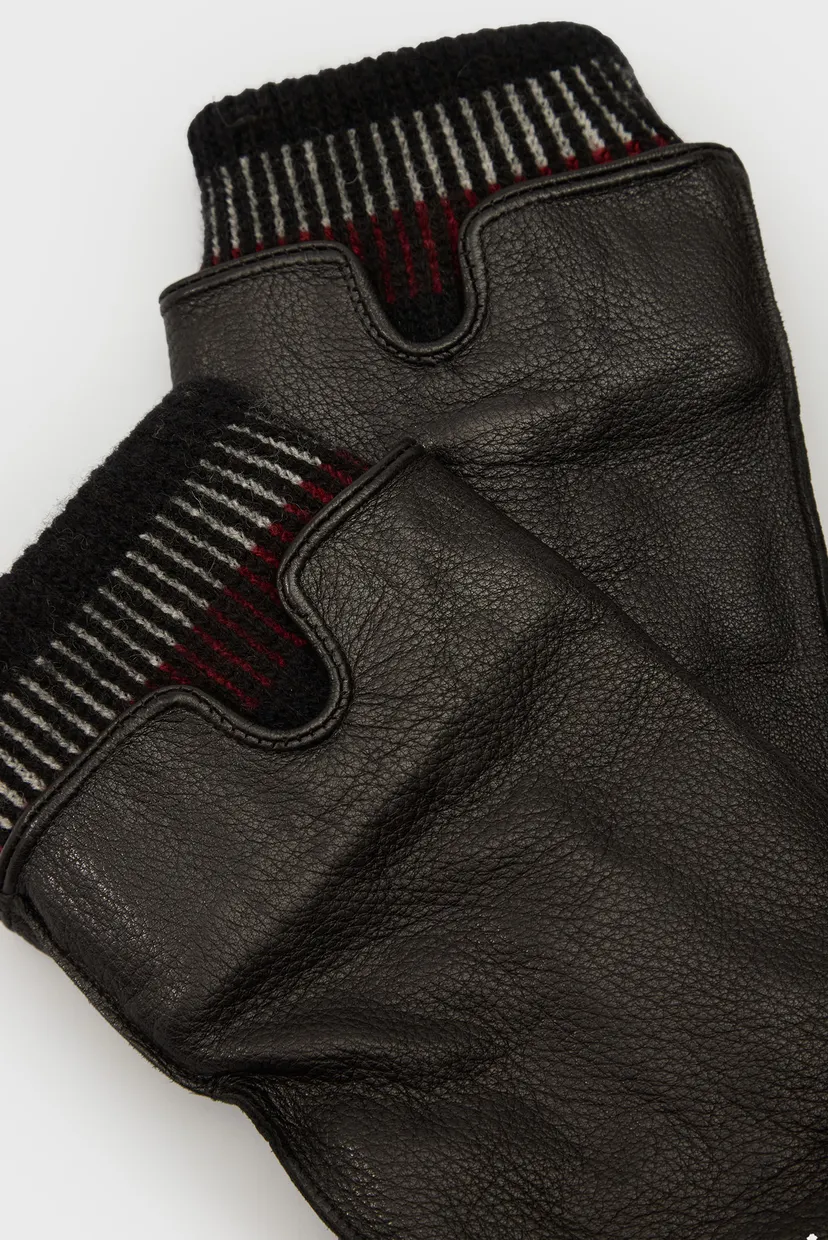 Чоловічі чорні шкіряні рукавички TH CORP MIXED MATERIAL GLOVES 3