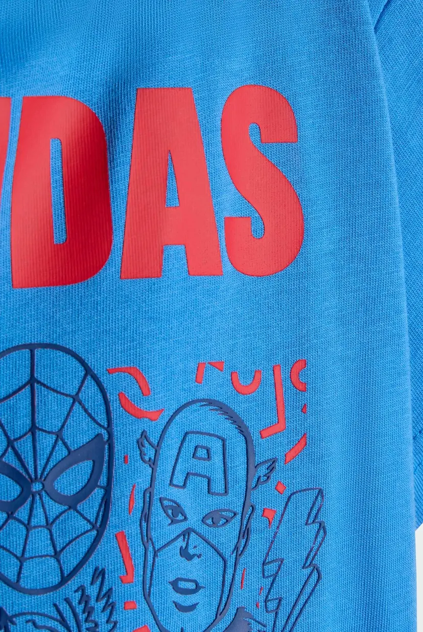 Детский синий комплект одежды (футболка, шорты) adidas Marvel Avengers 7