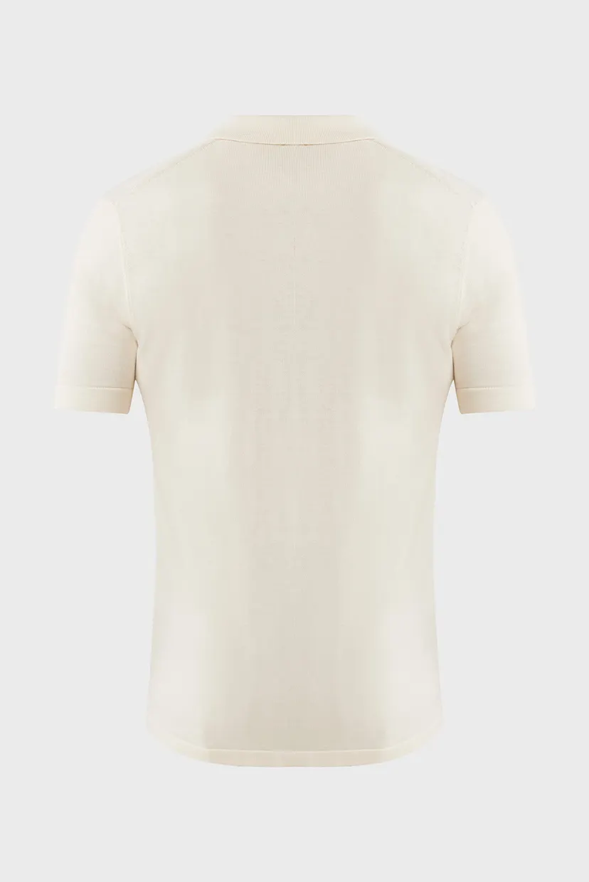 Мужское белое поло GIUSEPPE Premium knit polo 6