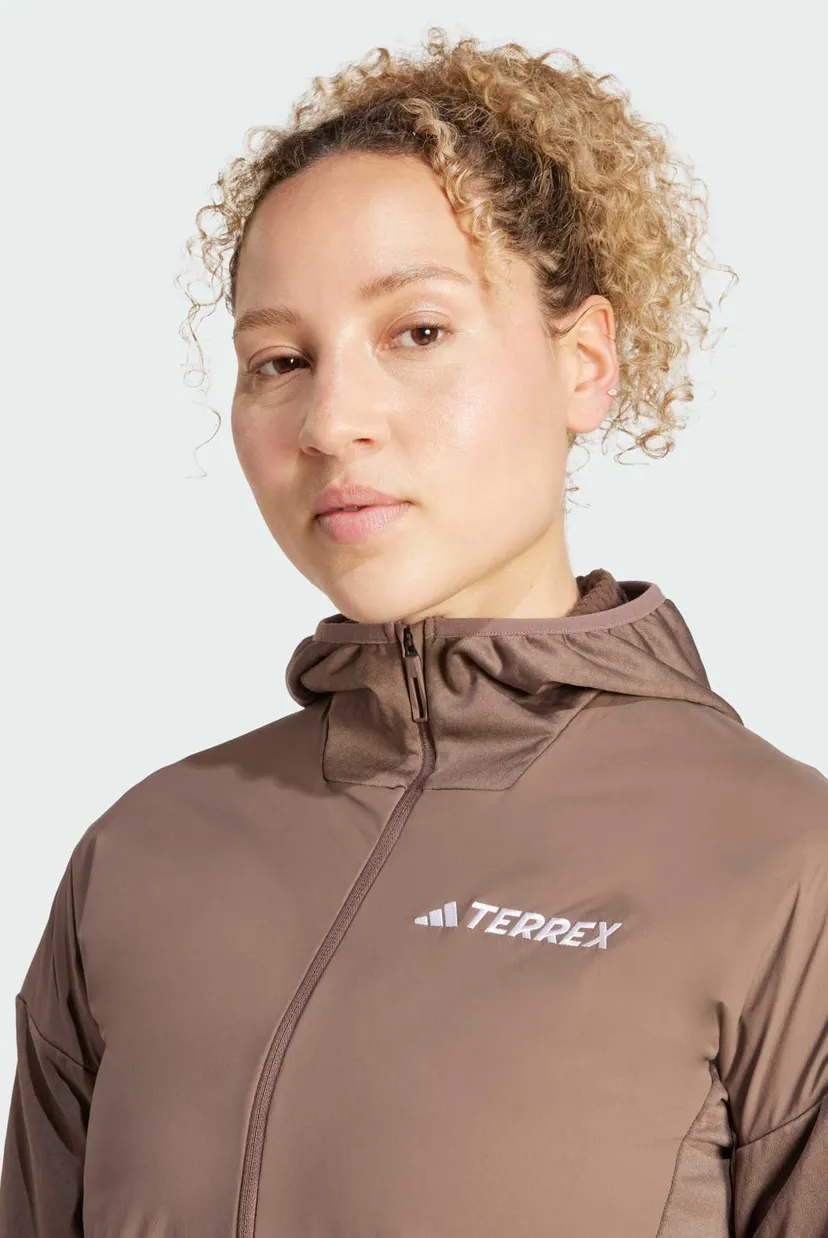 Жіноча коричнева вітровка Terrex Xperior Climawarm+ Wind Light Fleece Hooded 4