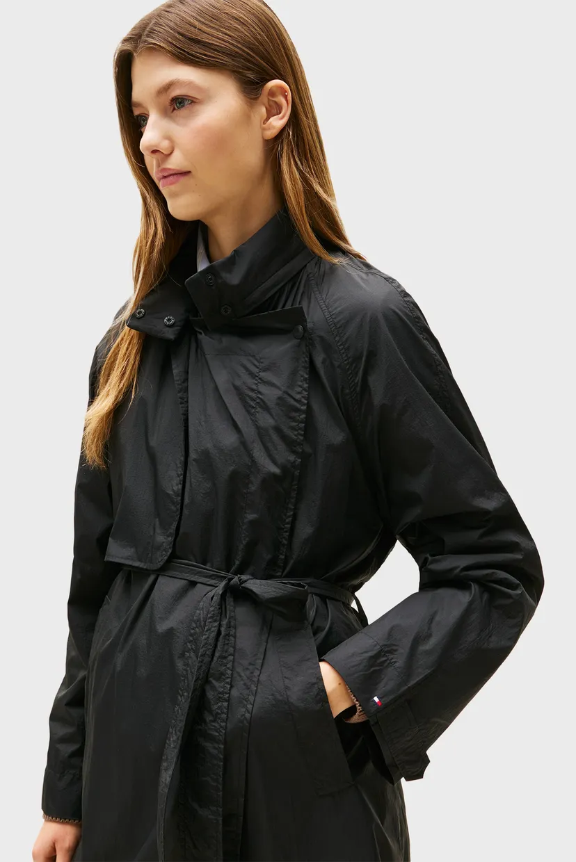 Женский черный плащ UL NYLON LONG PACKABLE 3