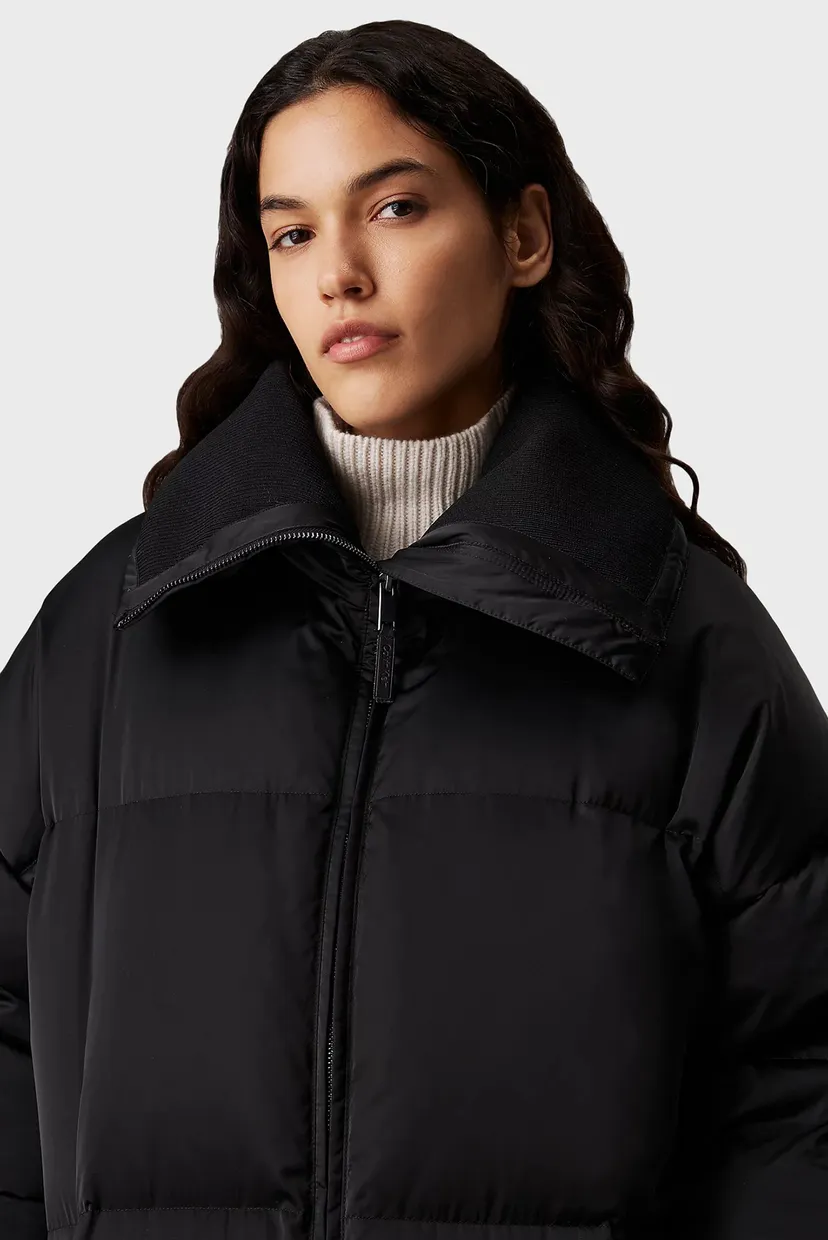 Жіночий чорний пуховик MW PADDED SATIN COAT 4