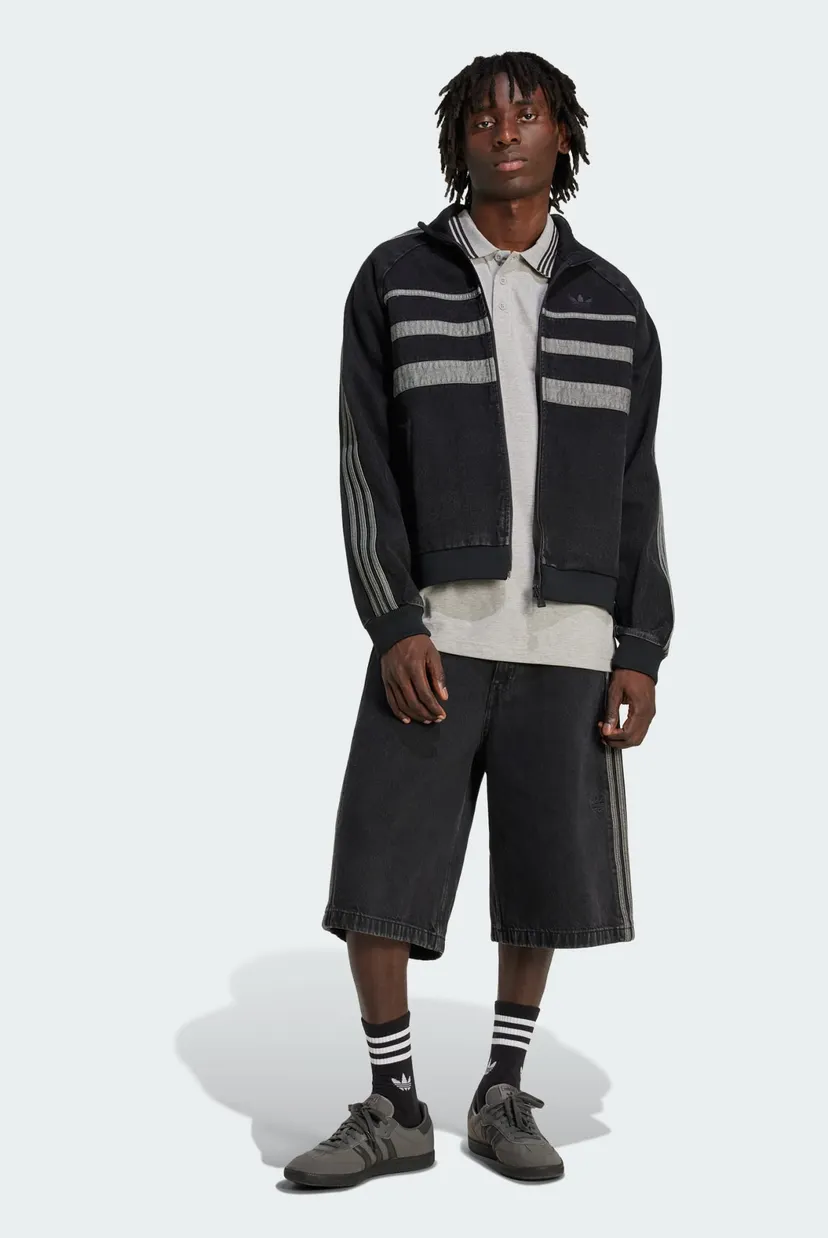 AVZHJA ブラックメタル　BLACKL Чоловіча чорна джинсова куртка adidas Adicolor First Black adidas