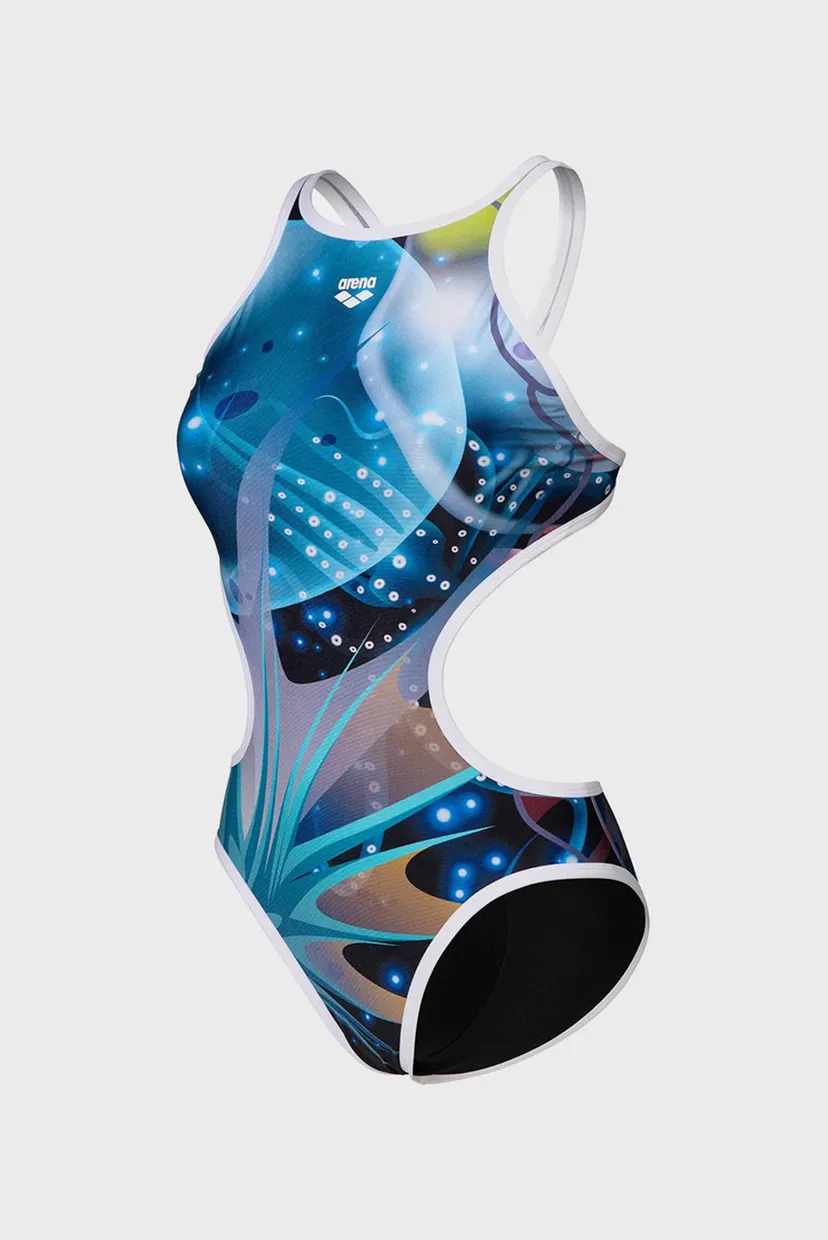 Жіночий синій купальник з візерунком ONE PRINT SWIMSUIT TECH BACK 7