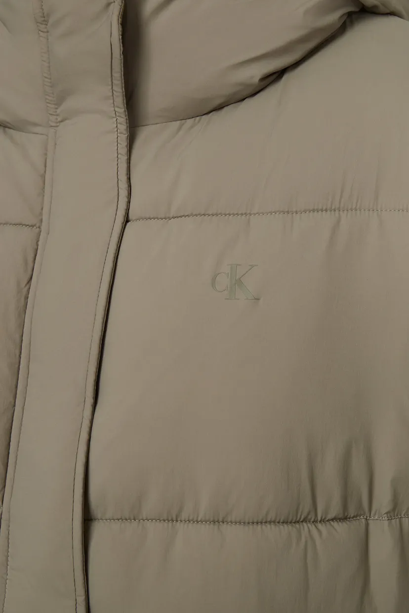 Жіноча світло-сіра куртка LOGO SHORT HOODED PUFFER 3