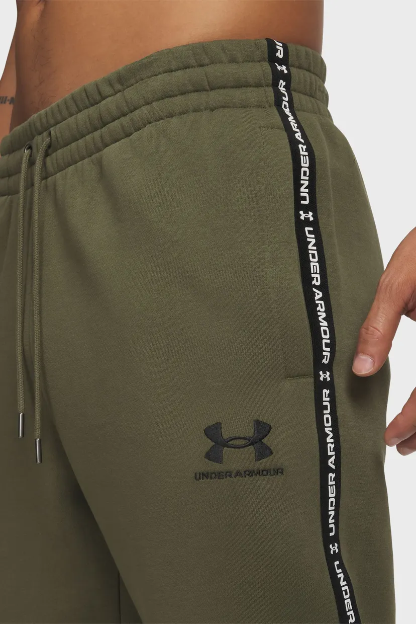 Мужские оливковые спортивные брюки UA Icon Fleece Jgr Taping 4