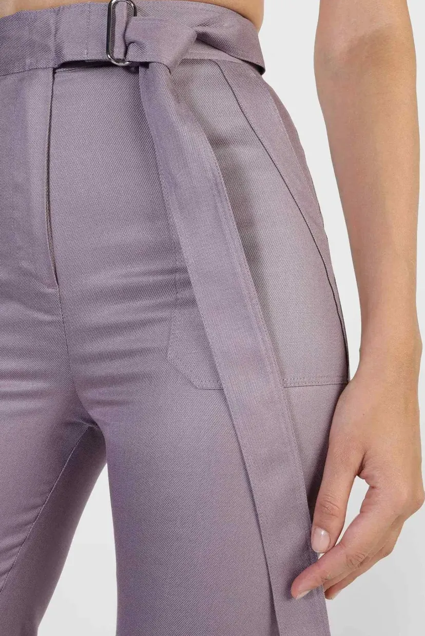 Женские фиолетовые брюки TENCEL SLIM STRAIGHT PANT 4