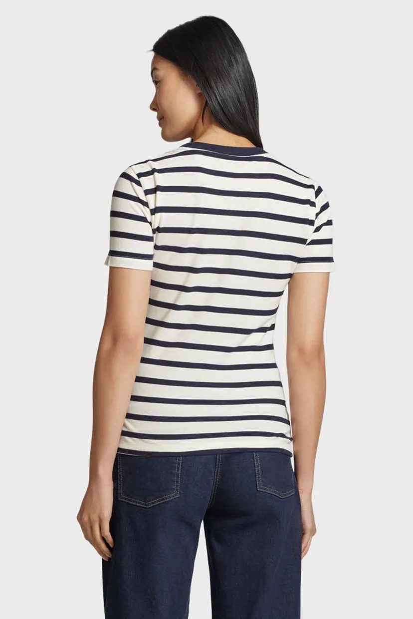 Жіноча біла футболка у смужку SLIM STRIPED PIQUE 3