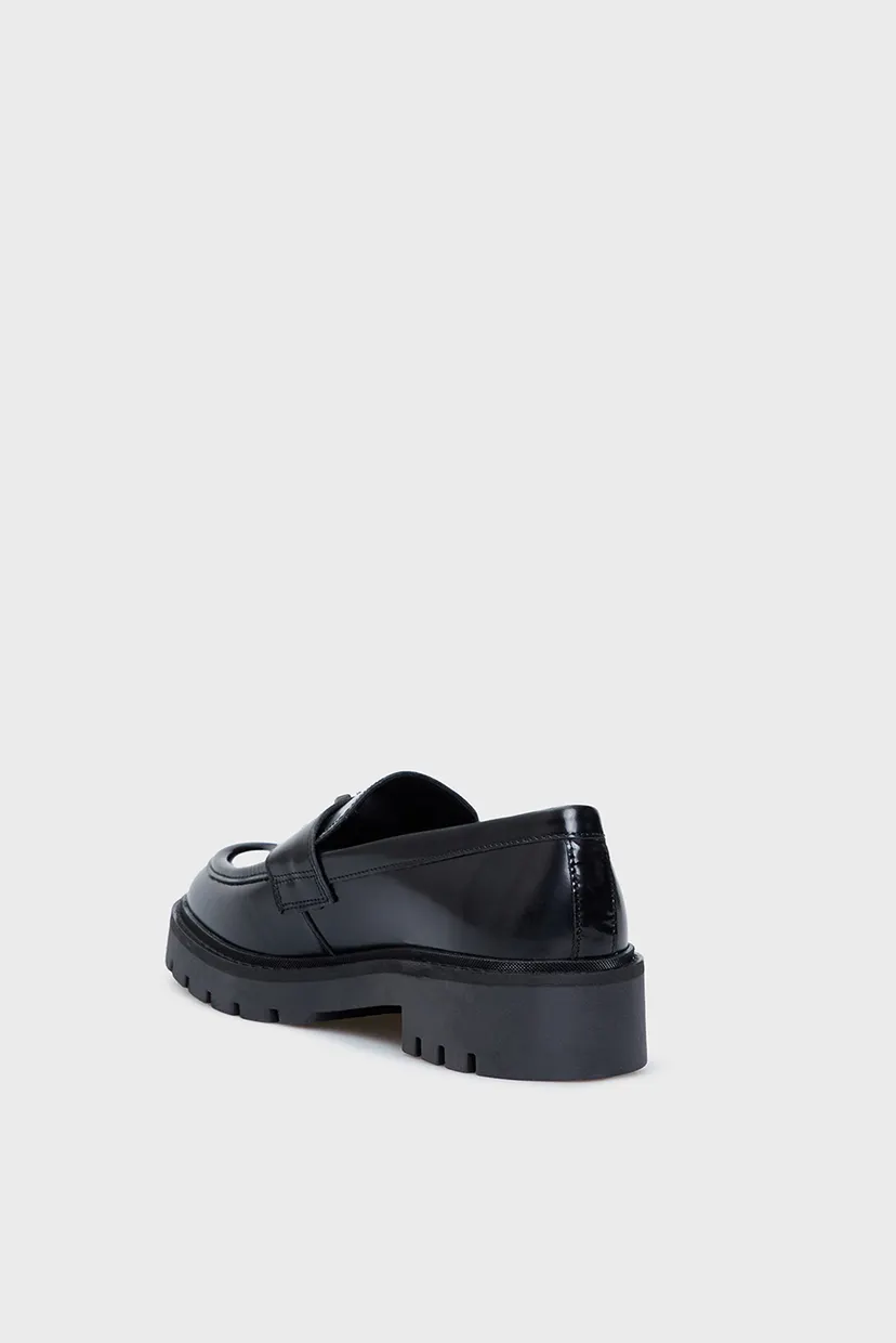 Женские черные кожаные лоферы COMBAT LOAFER MG MTL 6