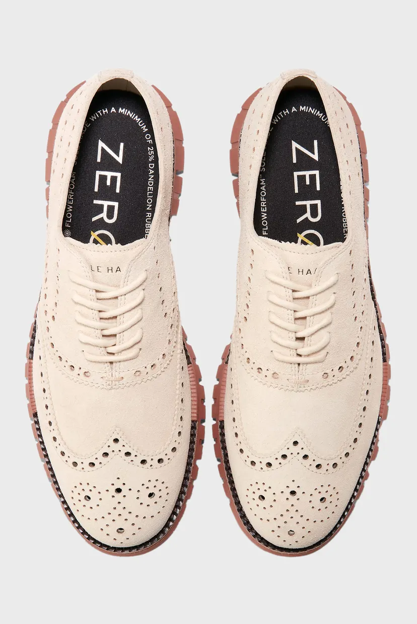 Мужские бежевые замшевые броги ZERØGRAND Remastered Wingtip Oxford 3