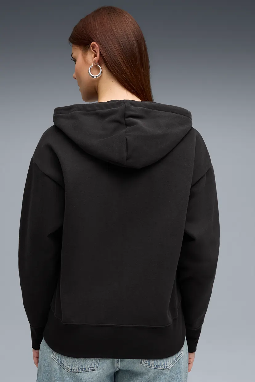 Жіноче чорне худі HER Relaxed Full-Zip Hoodie Women 3