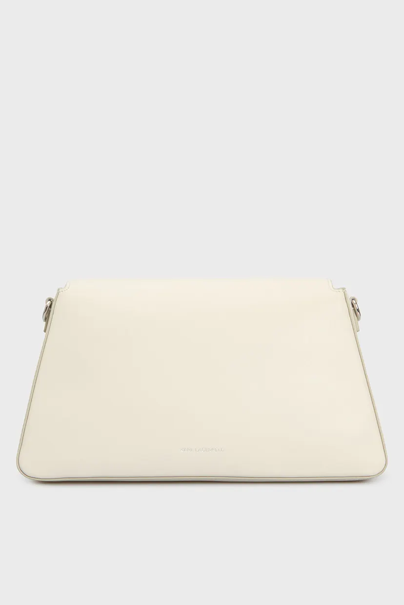 Женская белая кожаная сумка IKON/K SOFT SHOULDER BAG 4