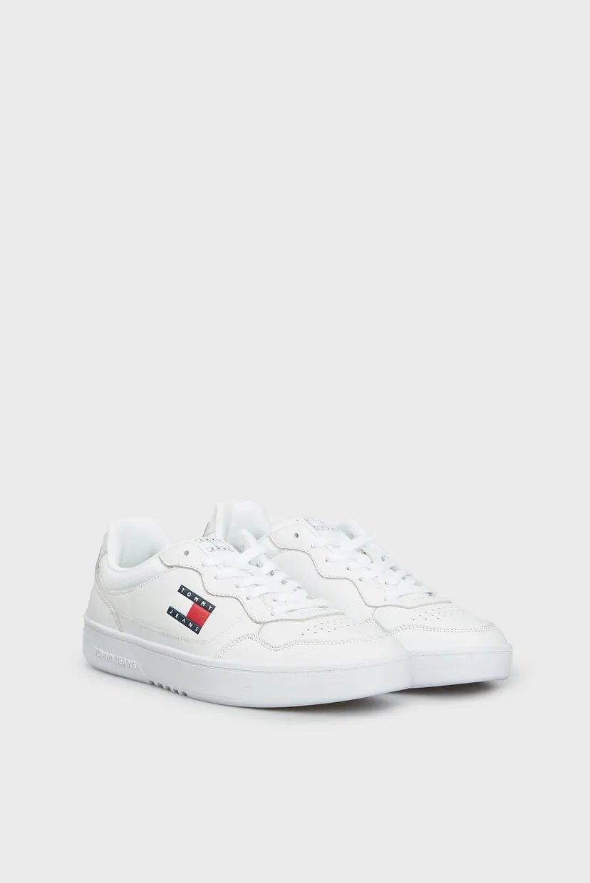 Чоловічі білі шкіряні снікерси TJM CUPSOLE LEATHER ESS 3