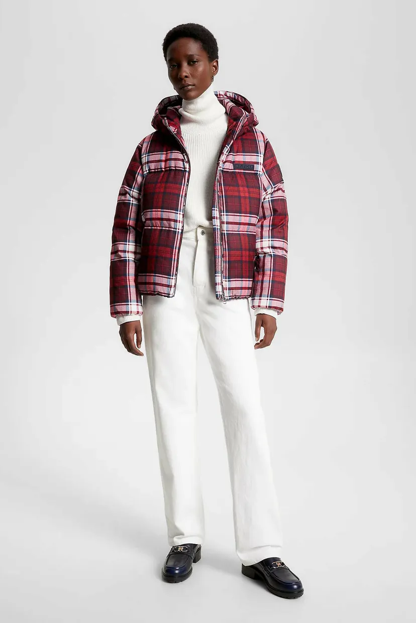 Женский пуховик в клетку NEW YORK TARTAN PUFFER JACKET Tommy