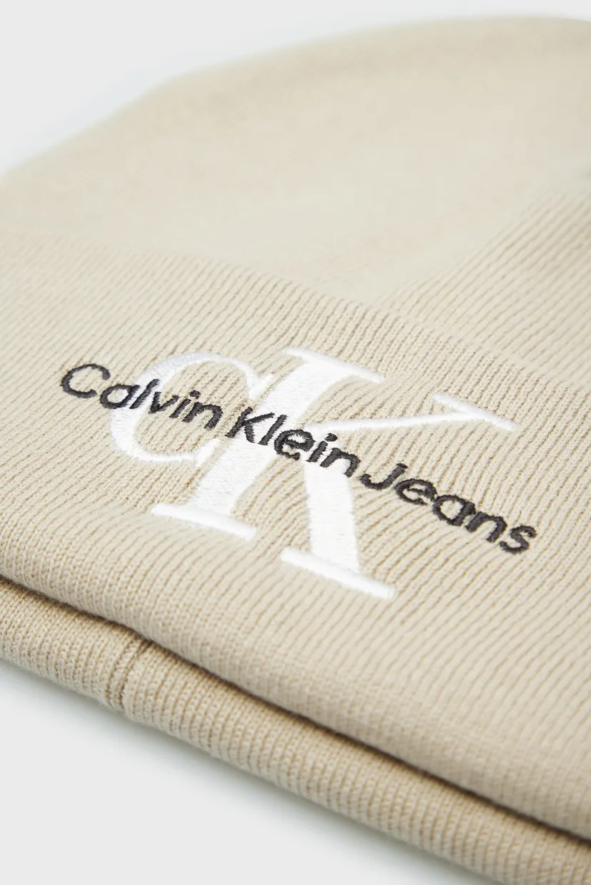 Мужская бежевая шапка MONOGRAM BEANIE 4