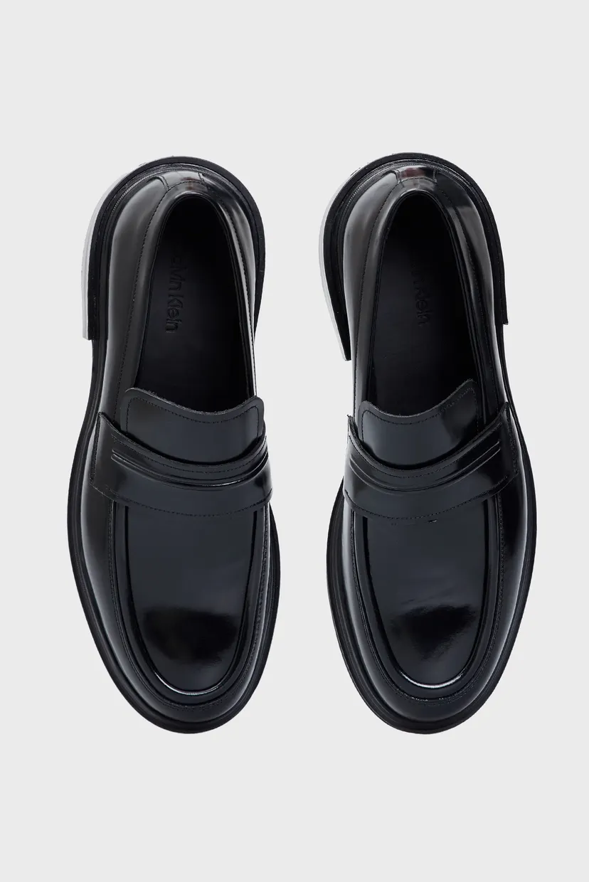 Мужские черные кожаные лоферы MOCASSIN LTH HF 4