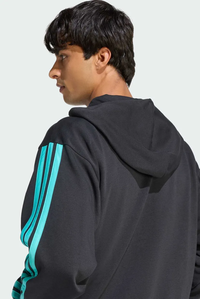 Мужское черное худи MERCEDES - AMG PETRONAS FORMULA 1 TEAM DNA FULL ZIP 5