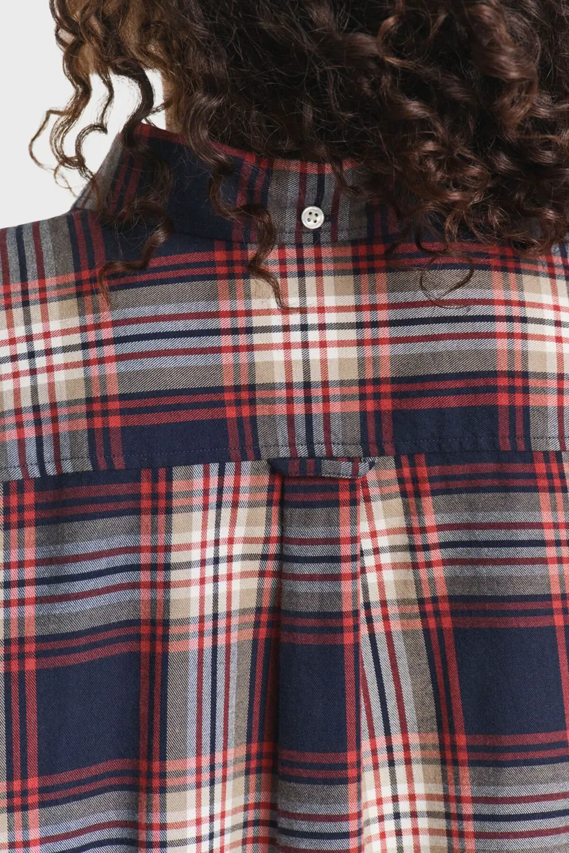 Женская темно-синяя рубашка в клетку FLANNEL 5