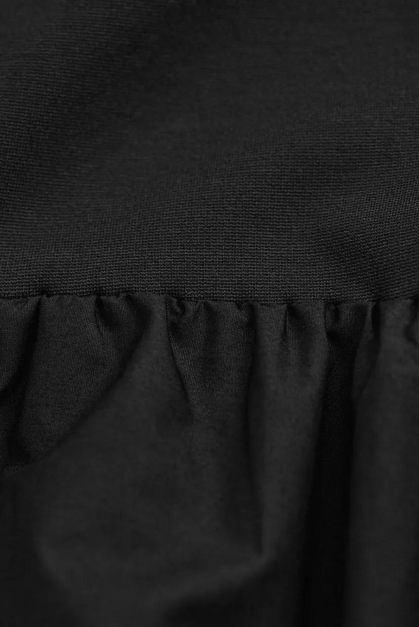 Женское черное платье MIDI JERSEY WOVEN COMBO DRESS 4
