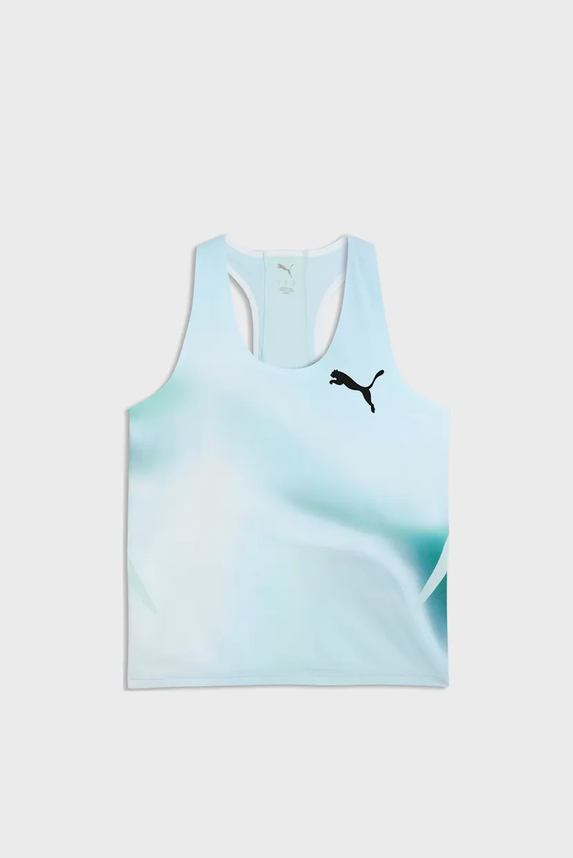 Женская голубая майка Lightspeed ULTRAWEAVE Graphic Running Singlet Women 5