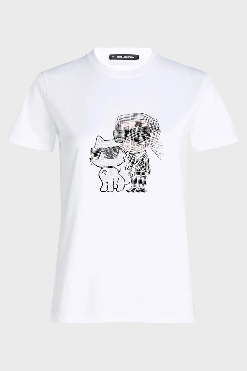 Жіноча біла футболка IKON KL x Choupette 5
