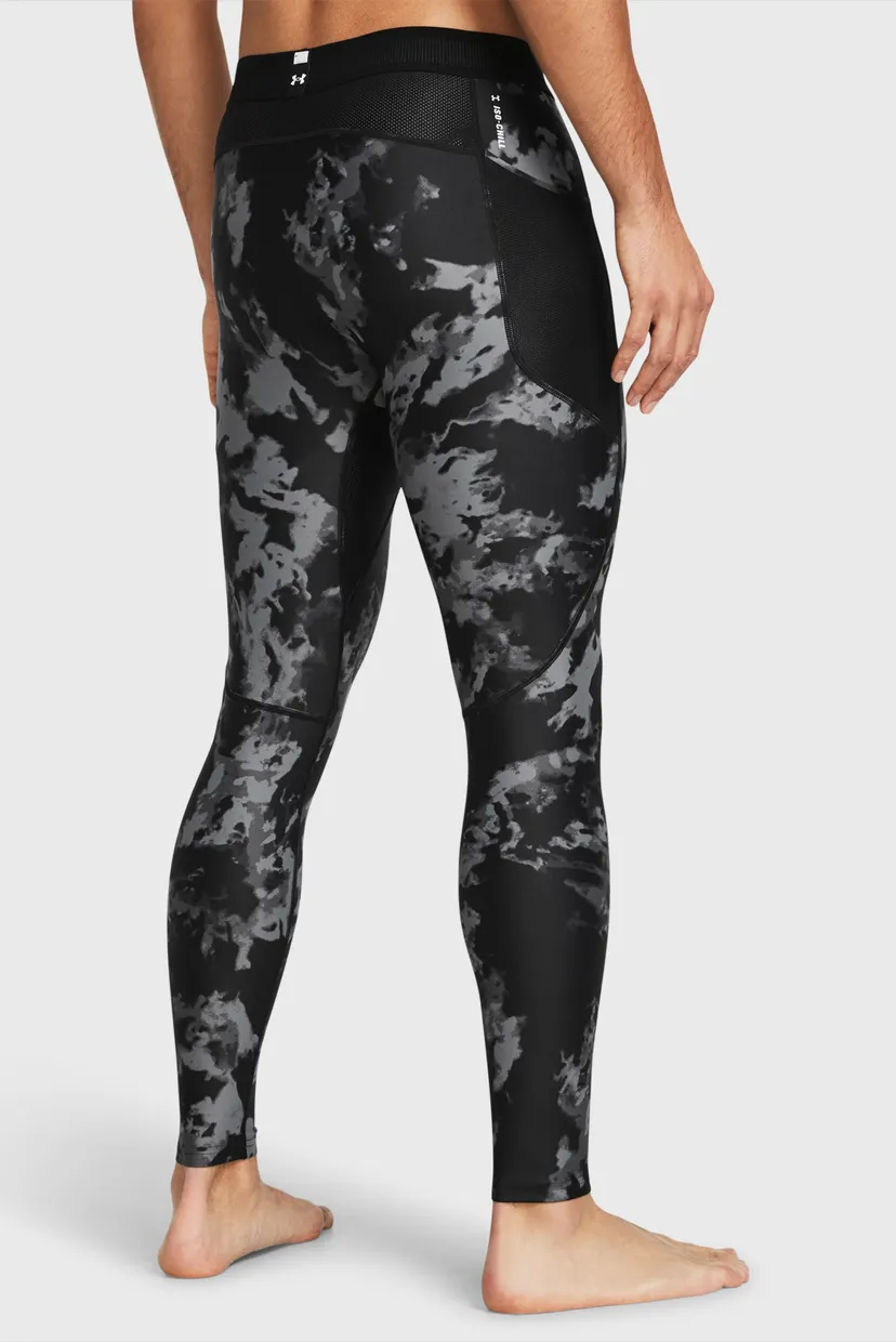Мужские черные тайтсы UA HG IsoChill Prtd Leggings 3