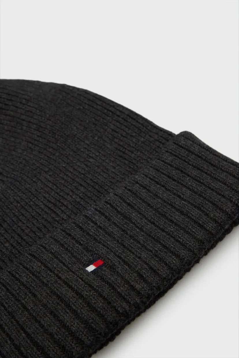 Чоловіча темно-сіра шапка TH FLAG PIMA COTTON BEANIE 4
