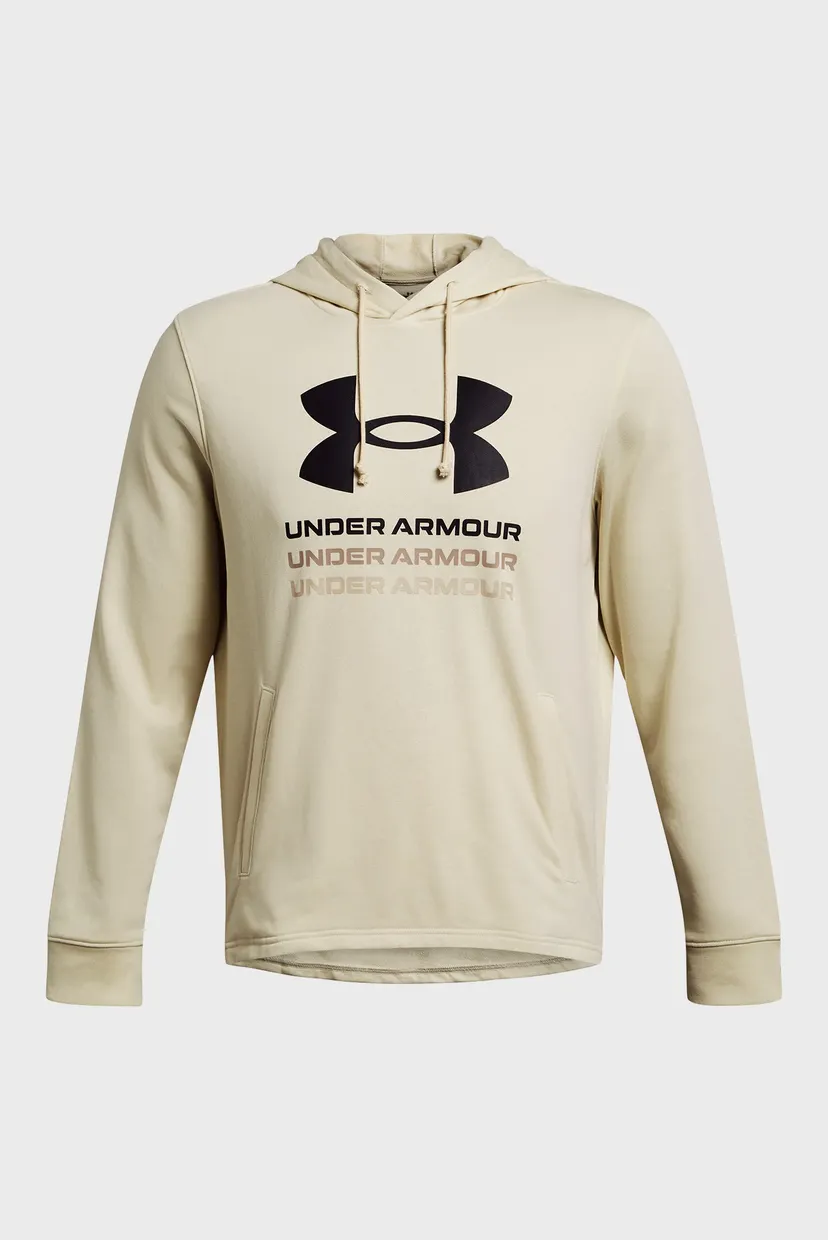 Чоловіче бежеве худі UA Rival Terry Graphic Hood 3
