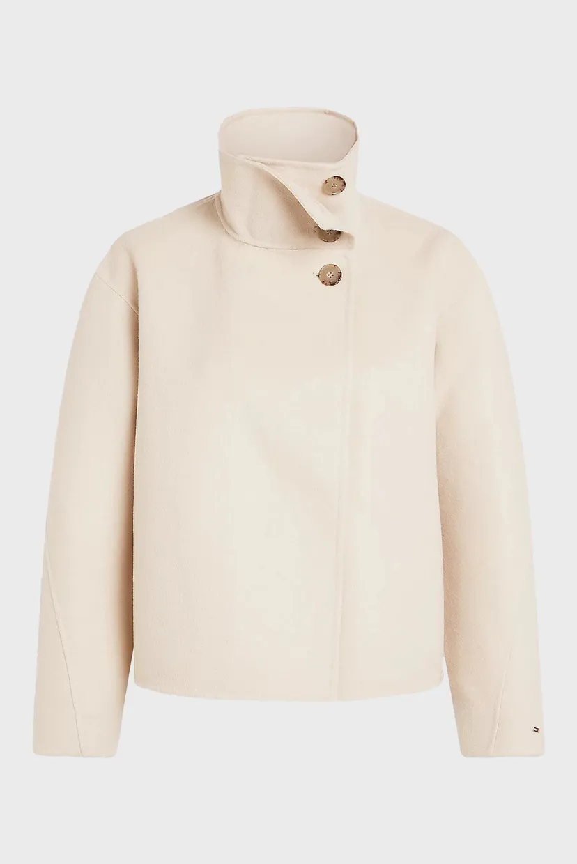 Женское бежевое шерстяное пальто DF WOOL BLEND FUNNEL JACKET 6