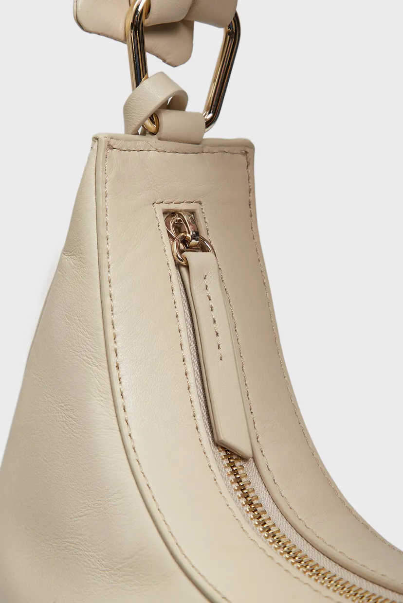 Женская белая кожаная сумка PUSHLOCK LEATHER HOBO 5