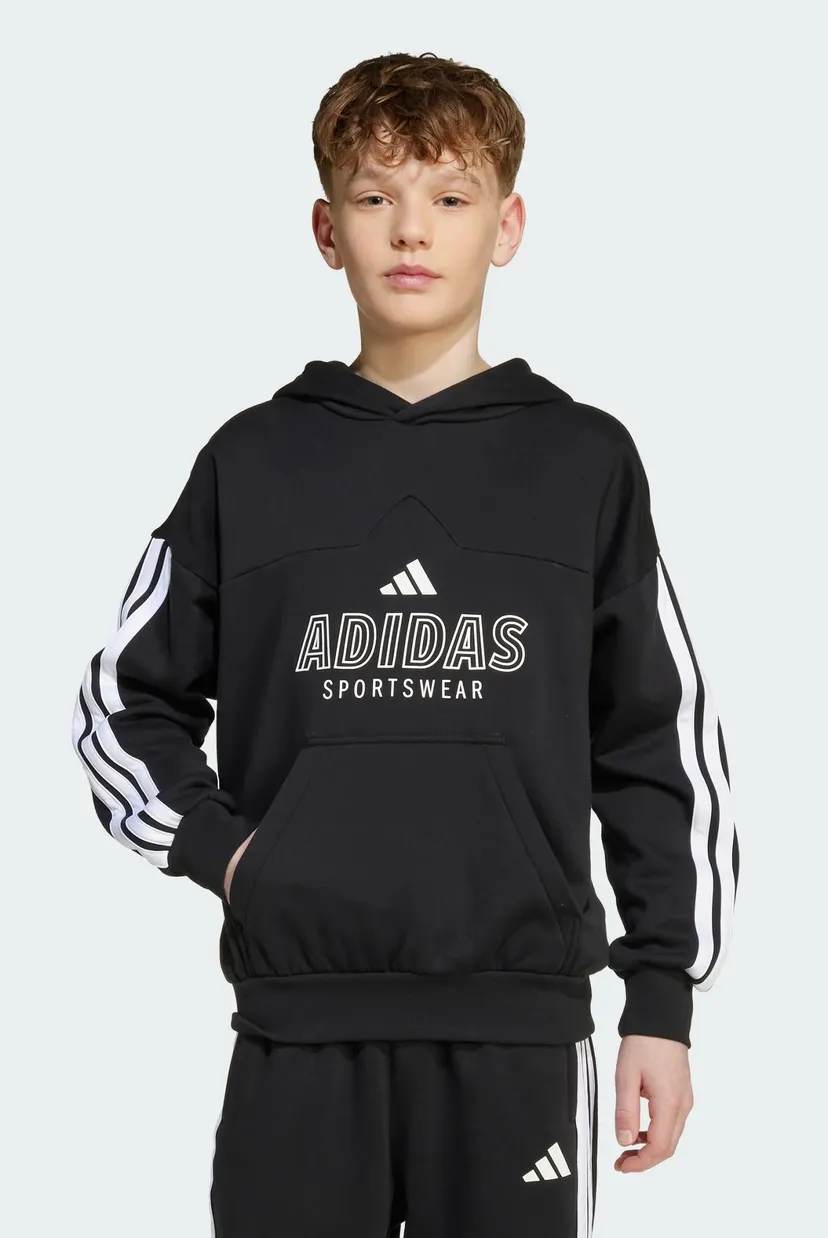 Детское черное худи House of Tiro Fleece Kids 5