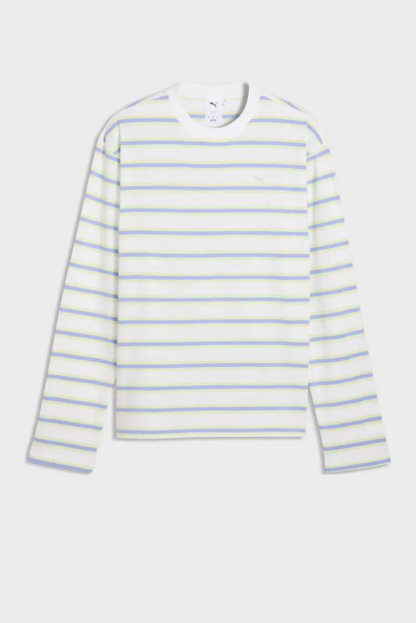 Чоловічий білий лонгслів у смужку Select Essentials Long Sleeve Tee Men 4