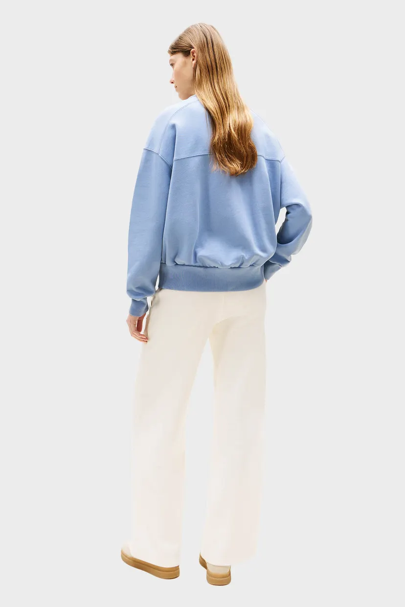 Женский голубой бомбер TONAL FLAG TERRY ZIP-UP 3