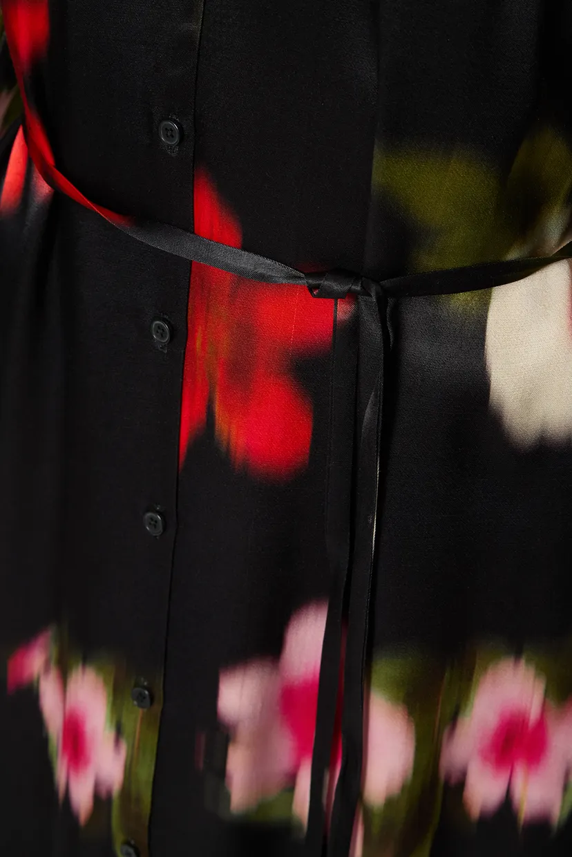Жіноча чорна сукня з візерунком RELAXED FLORAL PRINT SHIRT DRESS 3