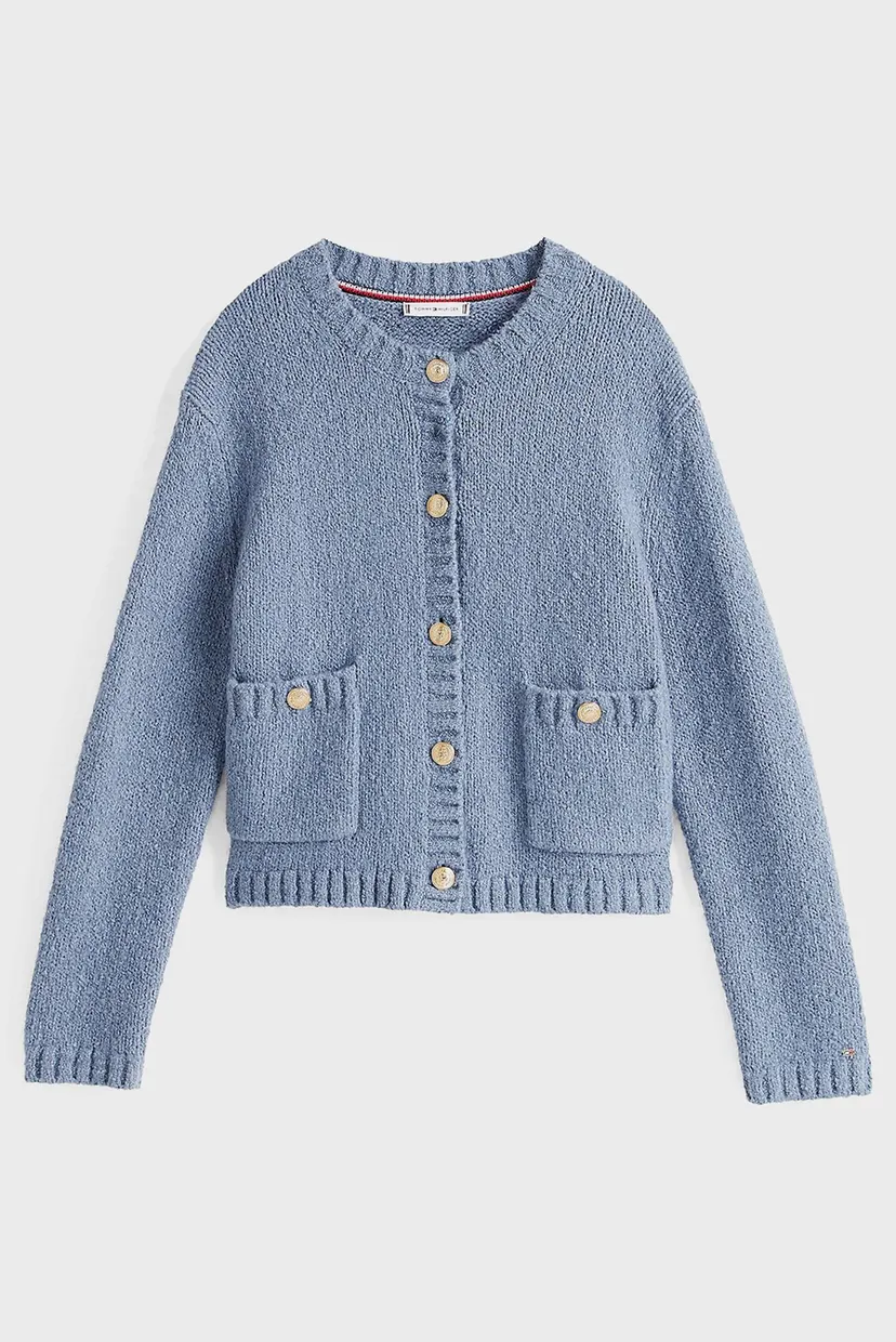 Жіночий синій кардиган TEXTURED GOLD BUTTON LADY JACKET 5