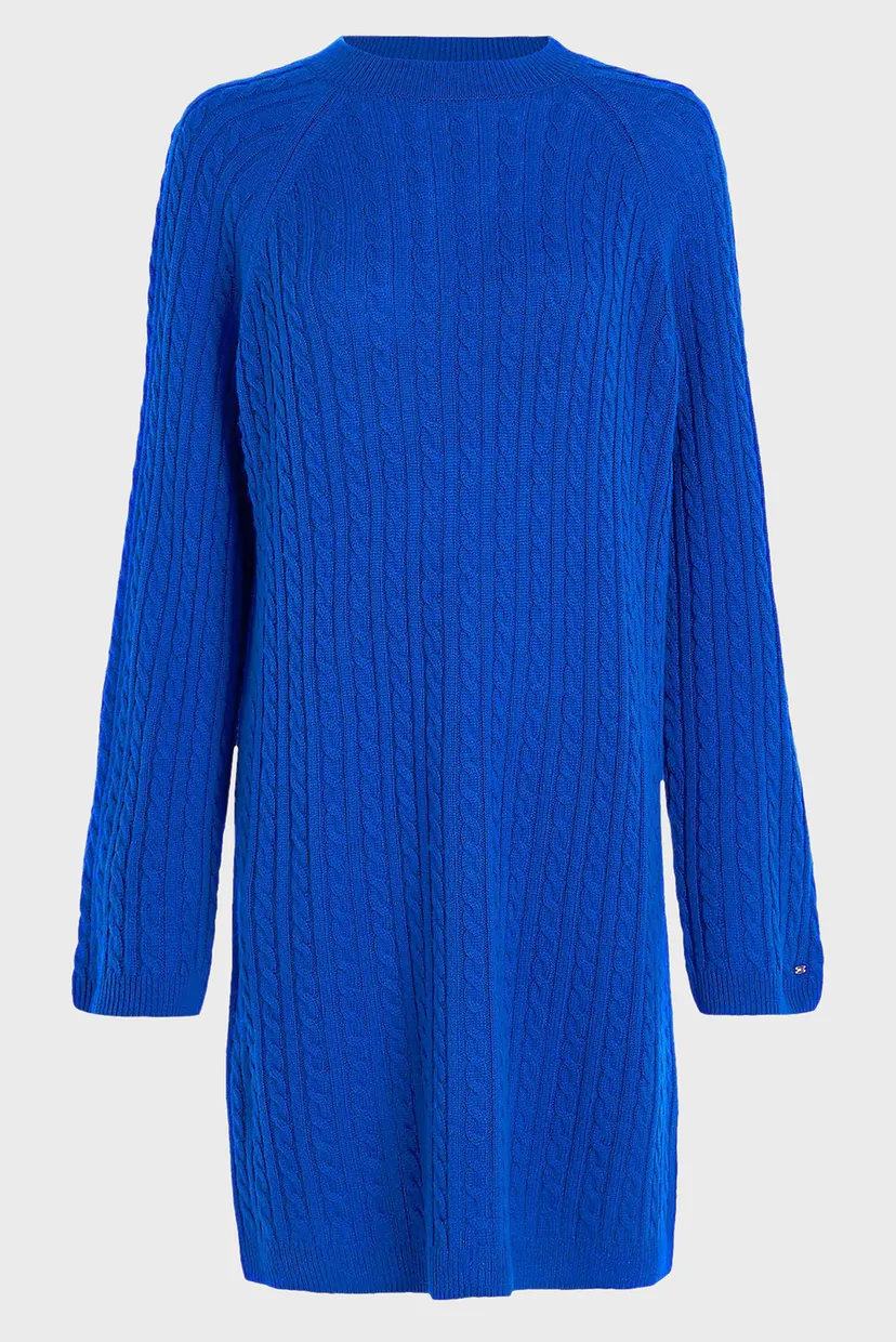 Женское синее шерстяное платье SOFT WOOL AO CABLE 5